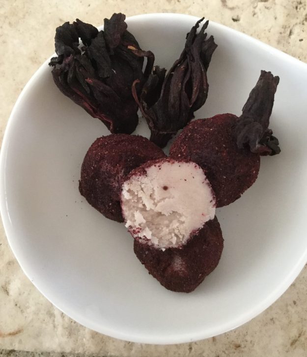 Malvaceae: hibiscus cocoa truffles